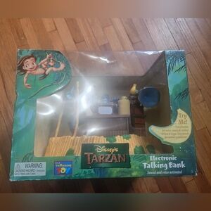 Rare Disney Tarzan Talking Electronic Coin Bank Thinking Toy  1999 FactorySealed